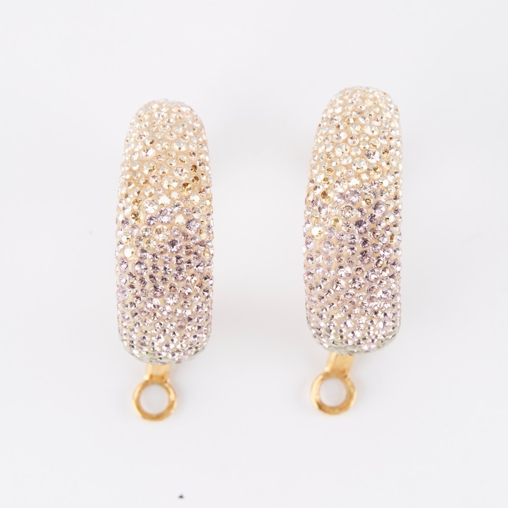 Pretty colorful gold Swarovski hoops